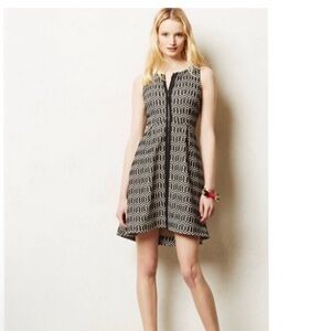 Anthropologie Leifsdottir Black and White Geometric Mini Dress